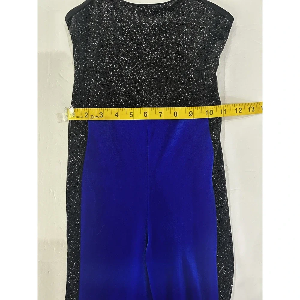 Weissman Showtime Die With A Smile 18232 Dance Costume Blue  Velvet Pantsuit MC